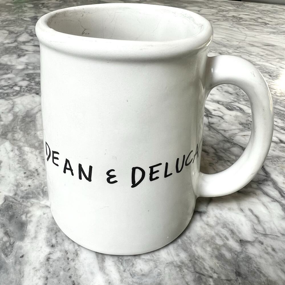 Bennington Potters Dean & Deluca Coffee Mug Black White Ceramic Vermont USA